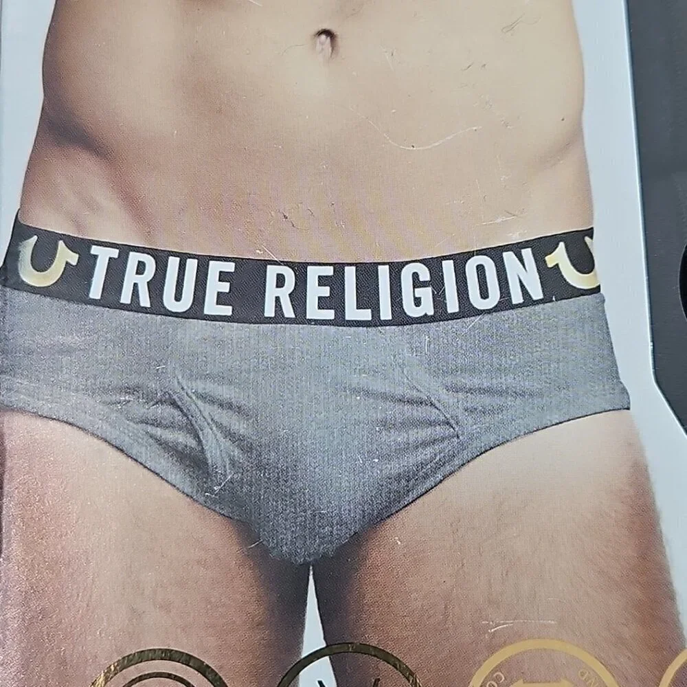 True‎ Religion Men's Size Large Briefs Cotton Stretch Underwear 5 Pack NEW NIB